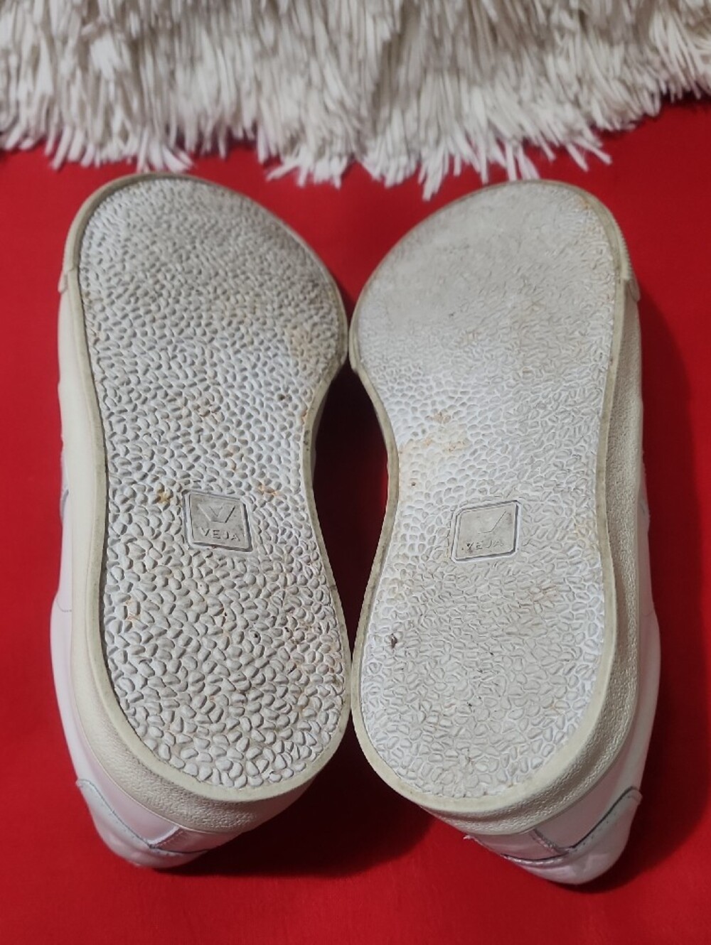 Veja Esplar White Leather Low-Top Sneakers with Pale Blue Logo - Picture 11 of 13